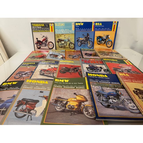 234 - Automobilia, workshop equipment, a collection of motorcycle repair manuals, Haynes etc, 47 in all.