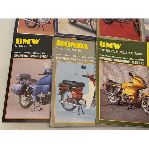 234 - Automobilia, workshop equipment, a collection of motorcycle repair manuals, Haynes etc, 47 in all.