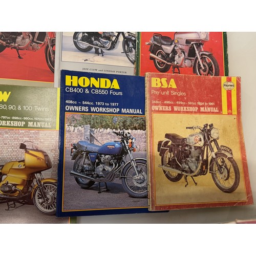 234 - Automobilia, workshop equipment, a collection of motorcycle repair manuals, Haynes etc, 47 in all.