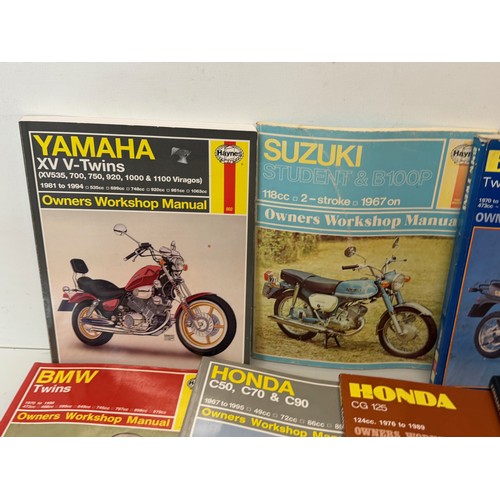 234 - Automobilia, workshop equipment, a collection of motorcycle repair manuals, Haynes etc, 47 in all.