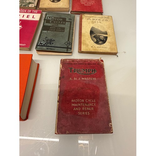 234 - Automobilia, workshop equipment, a collection of motorcycle repair manuals, Haynes etc, 47 in all.