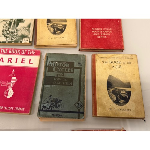 234 - Automobilia, workshop equipment, a collection of motorcycle repair manuals, Haynes etc, 47 in all.