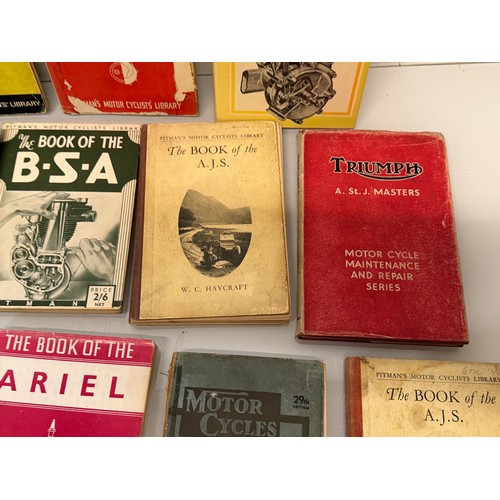 234 - Automobilia, workshop equipment, a collection of motorcycle repair manuals, Haynes etc, 47 in all.