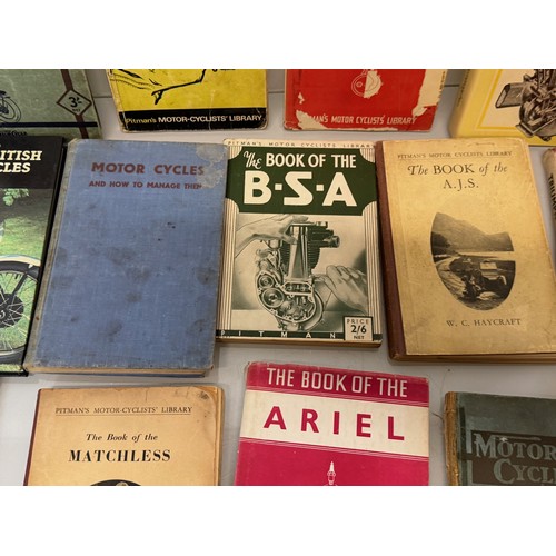 234 - Automobilia, workshop equipment, a collection of motorcycle repair manuals, Haynes etc, 47 in all.