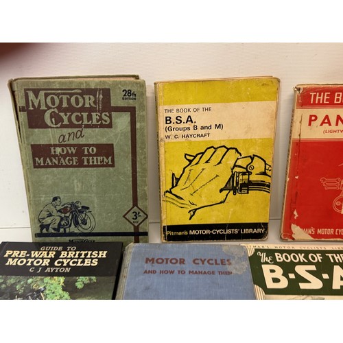 234 - Automobilia, workshop equipment, a collection of motorcycle repair manuals, Haynes etc, 47 in all.