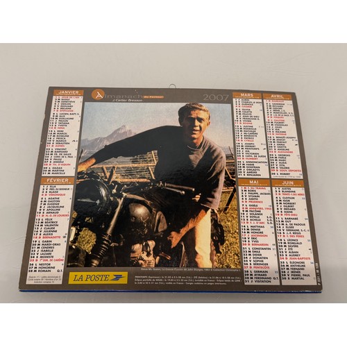 235 - Ephemera, automobilia, Movie Stars, Steve McQueen themed calendar, illustrtaed with scenes from Bull... 