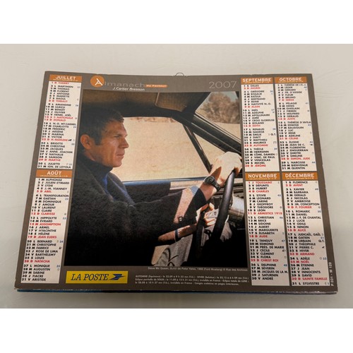 235 - Ephemera, automobilia, Movie Stars, Steve McQueen themed calendar, illustrtaed with scenes from Bull... 