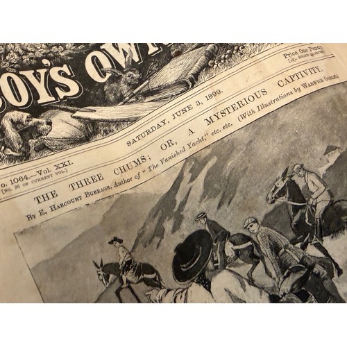 353 - Ephemera, Victorian illustrated magazines ,The Boys Own paper 1897 1899, includes Australian cricket... 