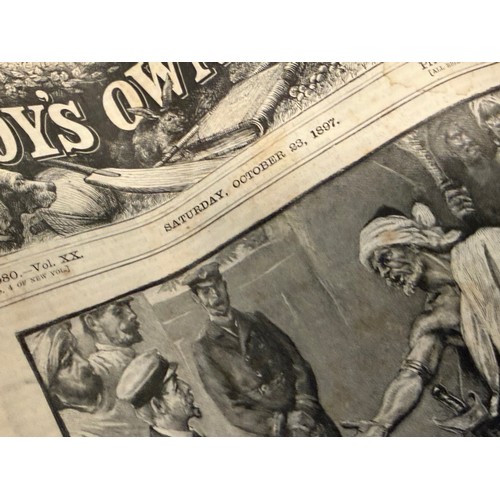 353 - Ephemera, Victorian illustrated magazines ,The Boys Own paper 1897 1899, includes Australian cricket... 