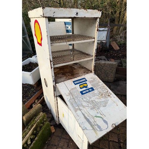 230 - Petrolania, Automobilia, forecourt oil dispenser, vintage garage double sided oil cabinet marked for... 