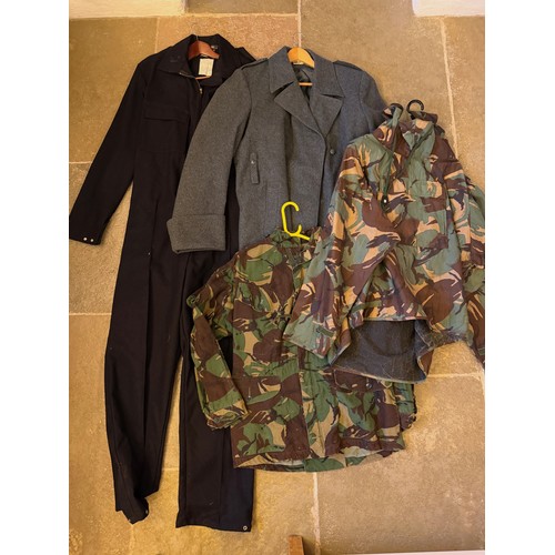 180 - Clothing, military, workwear, jackets, overcoat, coverall. British military jackets, a nurses great ... 