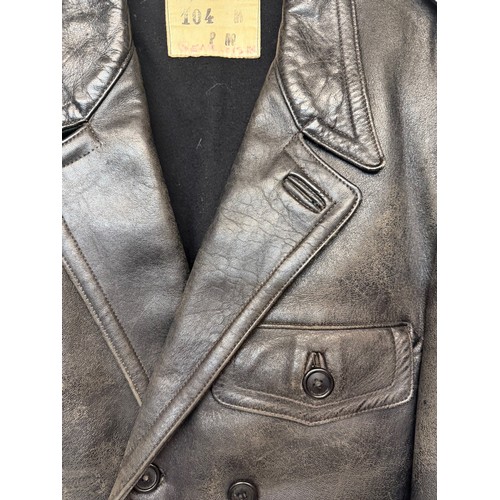 181 - Automobilia, Vintage clothing, a leather Police Motorcyclists coat.

This lot is available for in-ho... 