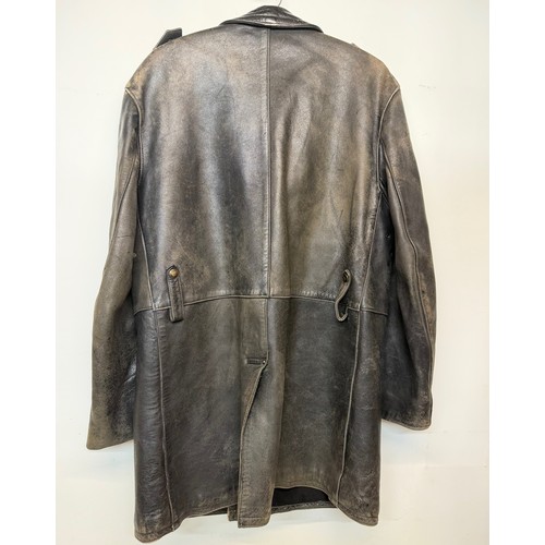 181 - Automobilia, Vintage clothing, a leather Police Motorcyclists coat.

This lot is available for in-ho... 