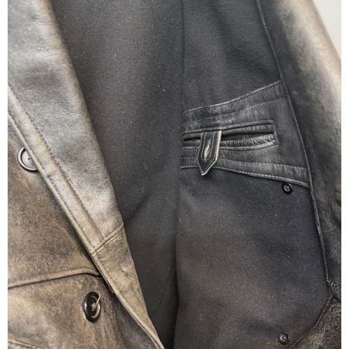 181 - Automobilia, Vintage clothing, a leather Police Motorcyclists coat.

This lot is available for in-ho... 