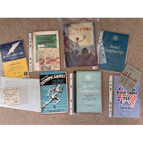473 - Sporting ephemera, progammes, tickets, a collection of Athletics and olympics ephemera.

This lot is... 