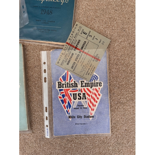473 - Sporting ephemera, progammes, tickets, a collection of Athletics and olympics ephemera.

This lot is... 