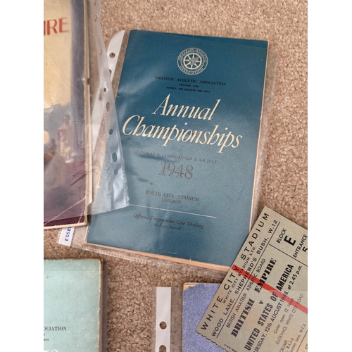 473 - Sporting ephemera, progammes, tickets, a collection of Athletics and olympics ephemera.

This lot is... 