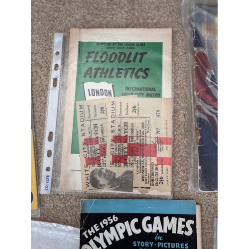 473 - Sporting ephemera, progammes, tickets, a collection of Athletics and olympics ephemera.

This lot is... 