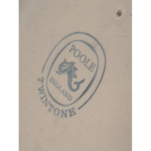 485 - Poole Pottery, mid century ceramics, a Twintone serving platter, 34 cm wide.

This lot is available ... 