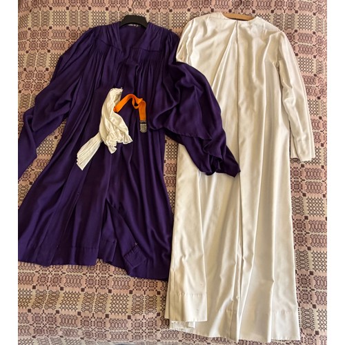 187 - Medals and awards, Vintage clothing, two choir members gowns and choral society award from the Bisho... 