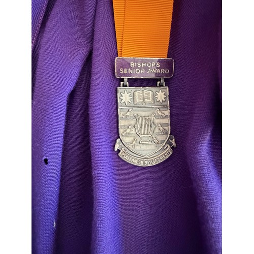 187 - Medals and awards, Vintage clothing, two choir members gowns and choral society award from the Bisho... 