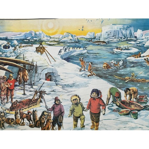 A double sided educational poster with a Provencal coastal scene and an ...