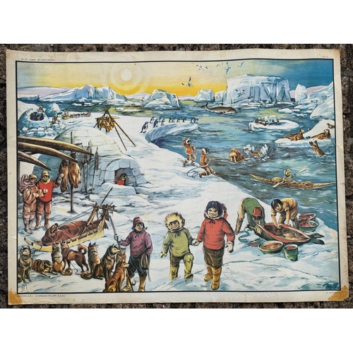 A double sided educational poster with a Provencal coastal scene and an ...