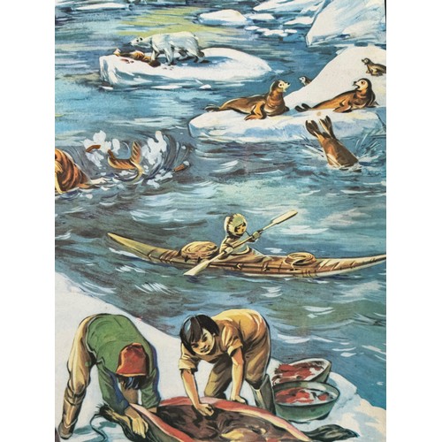 A double sided educational poster with a Provencal coastal scene and an ...
