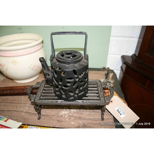 4 - Cast Iron Kettle and Stand