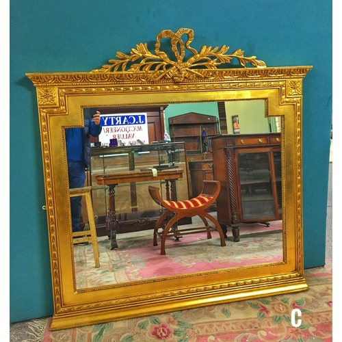 Vict Style Gilt Frame Over Mantle Mirror 140x140cm