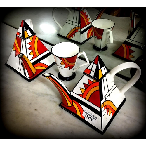 56 - Pr of Brian wood Ceramic Teapots & mugs (hand painted)