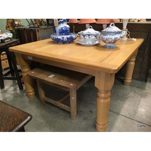 123 - Bespoke Commissioned Solid Kitchen Table - 137x137x76cm High