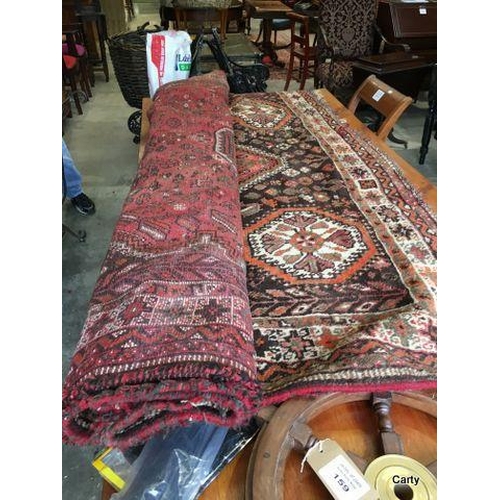 165 - Red Ground Old Wool Rug - 300x216cm