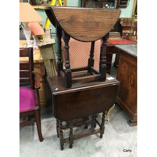 168 - 2 Small Oak Drop Leaf Tables
