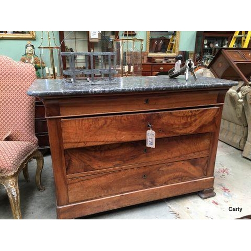 172 - French 3 Drawer Marble Commode.
138x55x90cm High