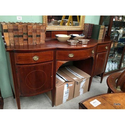 179 - Georgian Bow Centre Tray Back Inlaid Sideboard.
180x70x90cm High