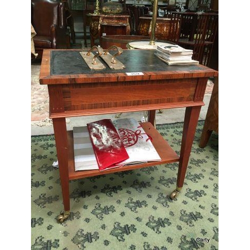 369 - Leather Top Occ Table