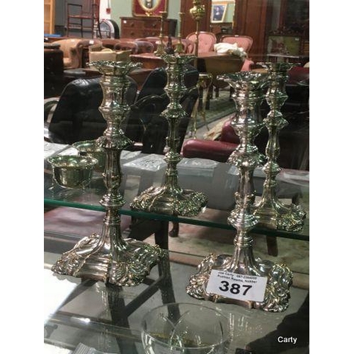387 - Pr of Plated Candle Holders
