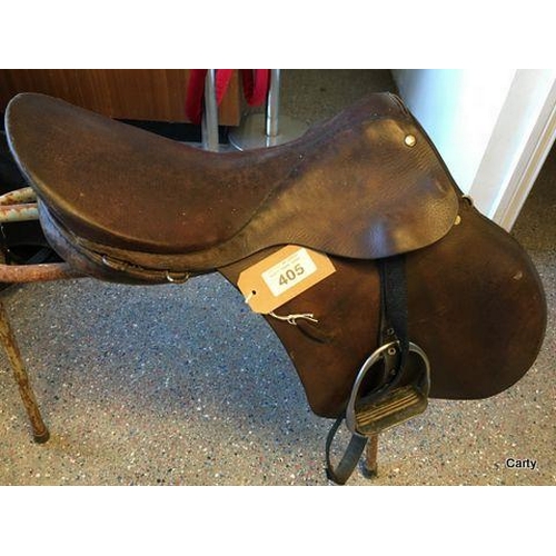 405 - 17Inch Brooks Leather Riding Saddle & Stirrups