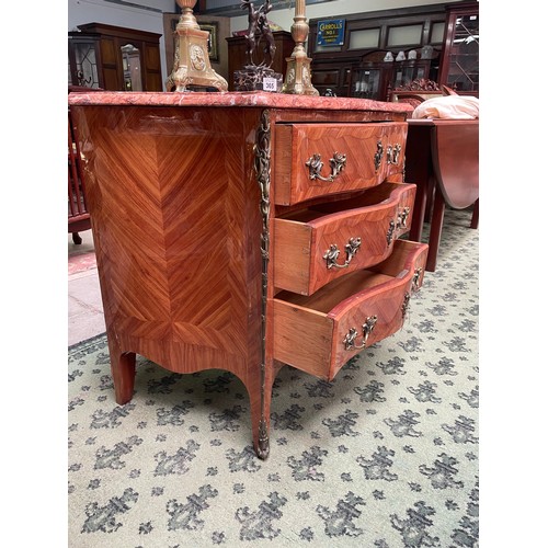 364 - Marble Top Ormolu Mount 3 Drawer Commode 93cm Wide x 50cm Depth x 80cm High
