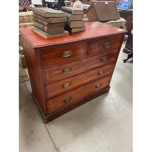 137 - Inlaid Mahogany 2 Over 3 Chest of Drawers.
108x50x95cm High