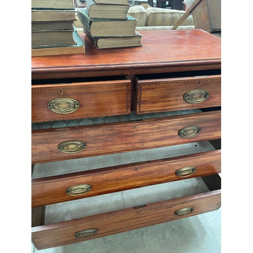 137 - Inlaid Mahogany 2 Over 3 Chest of Drawers.
108x50x95cm High