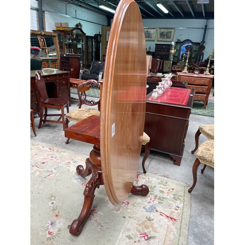 149 - Vict Mah Oval Pod Table 140x110x75cm High