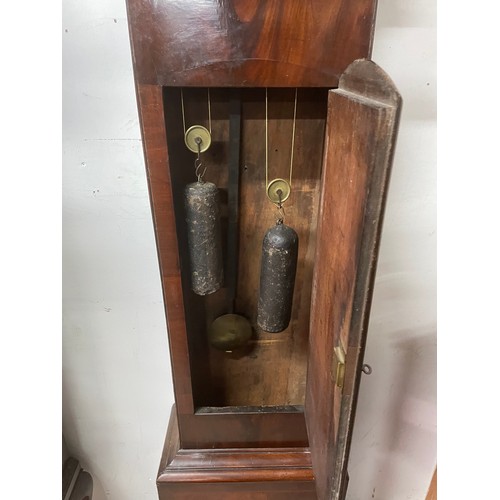 372 - Vict Brass Round Face Mahogany Grandfather Clock P.M.O.
47cm Wide x 210cm H