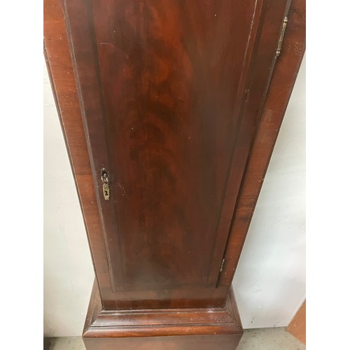 372 - Vict Brass Round Face Mahogany Grandfather Clock P.M.O.
47cm Wide x 210cm H