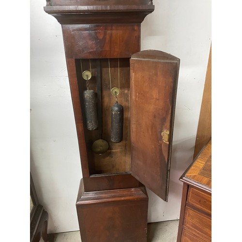 372 - Vict Brass Round Face Mahogany Grandfather Clock P.M.O.
47cm Wide x 210cm H