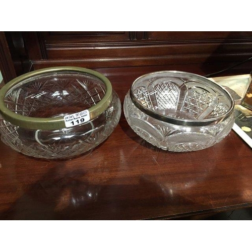 119 - 2 Crystal Bowls