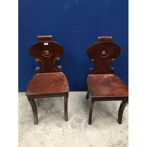 242 - Pr of Mah Vict Hall Chairs