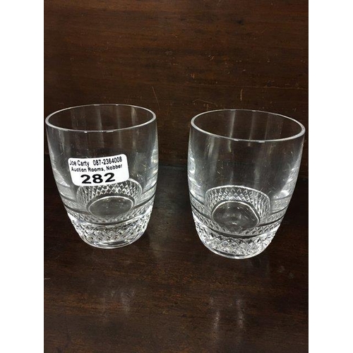 282 - Pr of Waterford Crystal Whiskey Tumblers