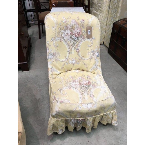 87 - Vict Fabric Covered Nursing Chair